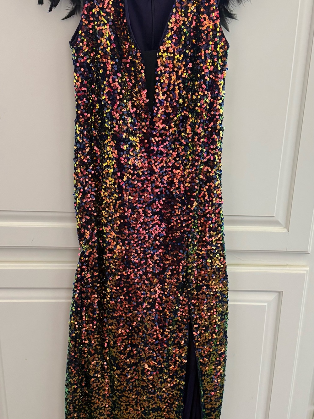 SHEIN Black Maxi Skirt with Multicolor Sequins